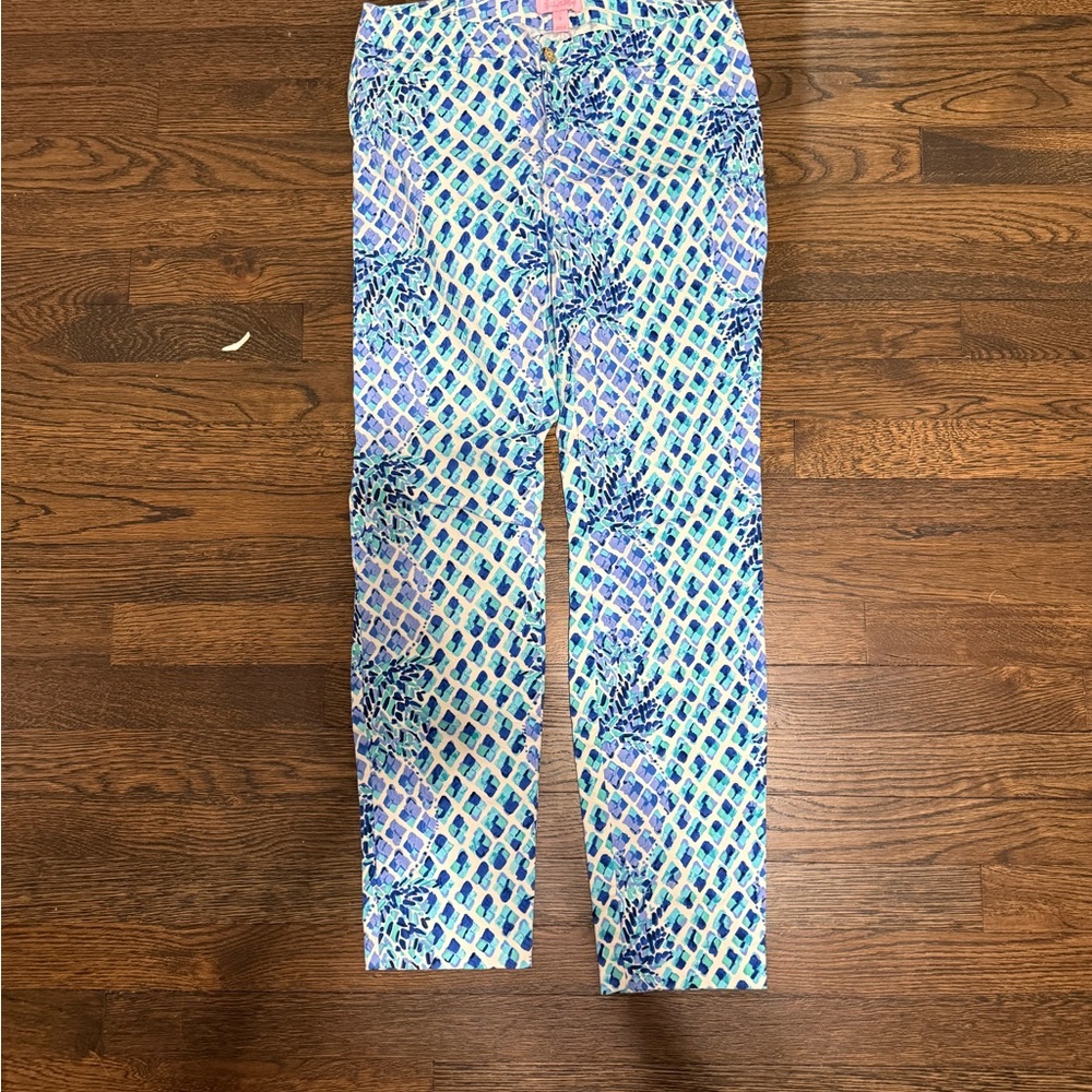 Lilly Pulitzer Blue and Green Patterned Pants